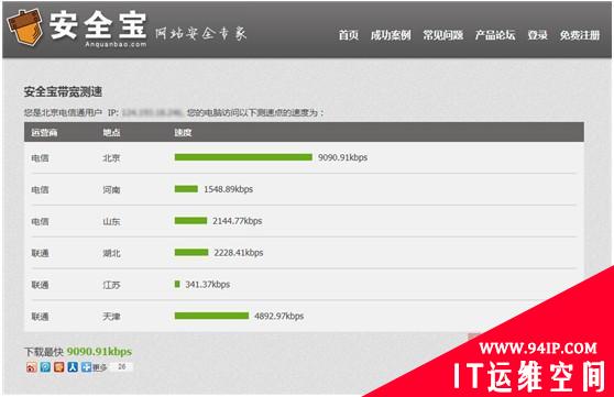 让“假”宽带现形  安全宝多点测速一“真”见血