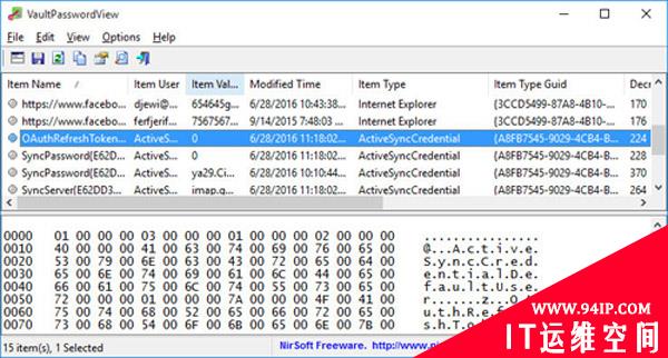 VaultPasswordView：可用于查看windows Vault密码的工具