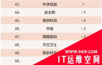 《中国网络安全企业50强》（2017年下半年）