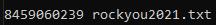 RockYou2021：84亿密码记录泄露