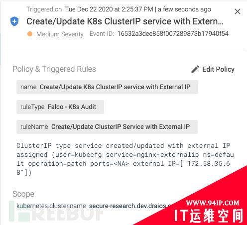 如何使用Falco检测漏洞CVE-2020-8554