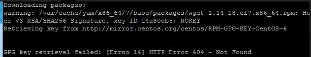 GPG key retrieval failed: [Errno 14] HTTP Error 404 &#8211; Not Found  yum安装宝塔报错 GPG报错 yum安装报错